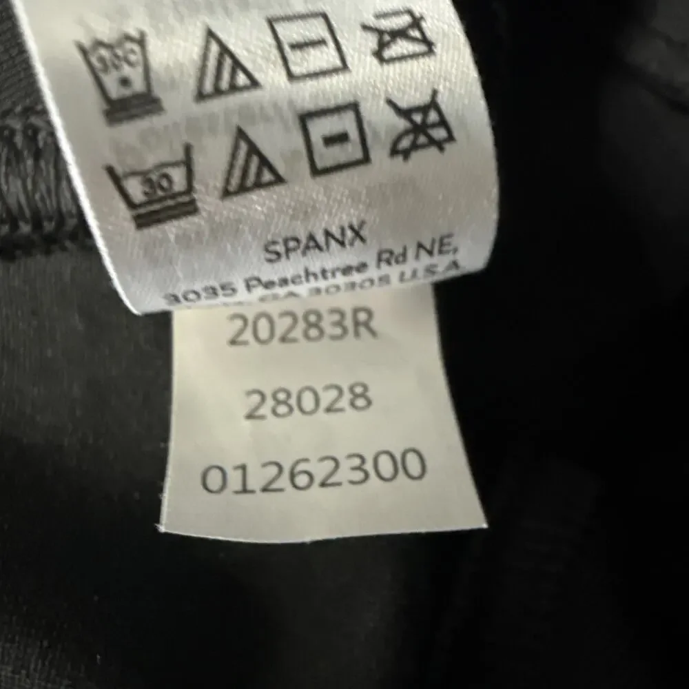 Spanx Leather Like Jogger Black Pull On Pants Faux Vegan Pockets Size Small